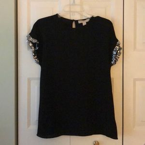 Michael Kors Sequin Sleeve Blouse